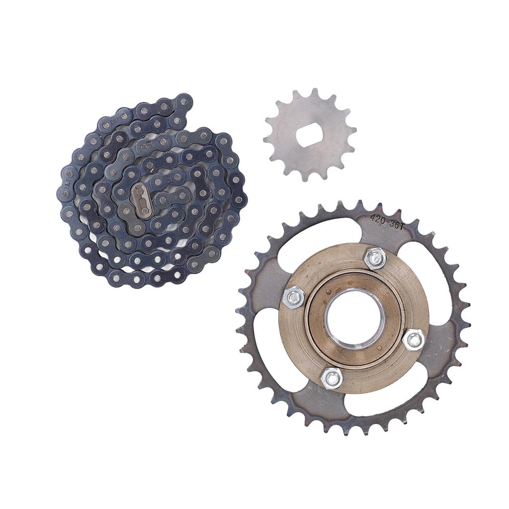 Kovová Ocel 420 14 zubů H otvor 12x17mm Pastorek 36 zubů Kliky 76 článkový Řetězová sada pro Kolo