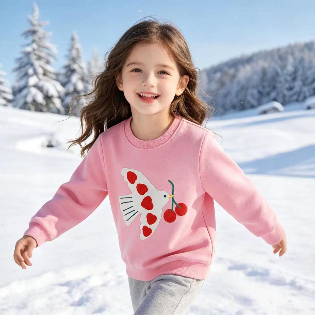 2026 Girls' Round Neck Long Sleeve Sweatshirt – Comfortable New Style