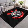 SC Corinthians Paulista Anchor Logo Area Rug, Non Slip Black Floor Mat for Living Room Bedroom Soccer Fan Decor