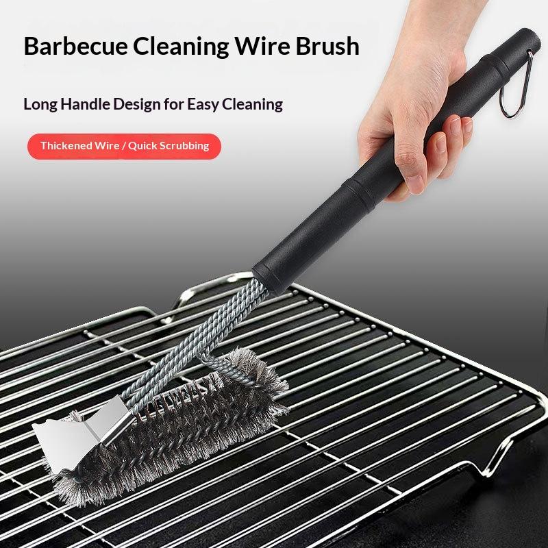 Professional Bbq Grill Brush Made Of Stainless Steel Wire Triangular Brush For Scrubbing Bbq Multipurpose Cleaning Brush