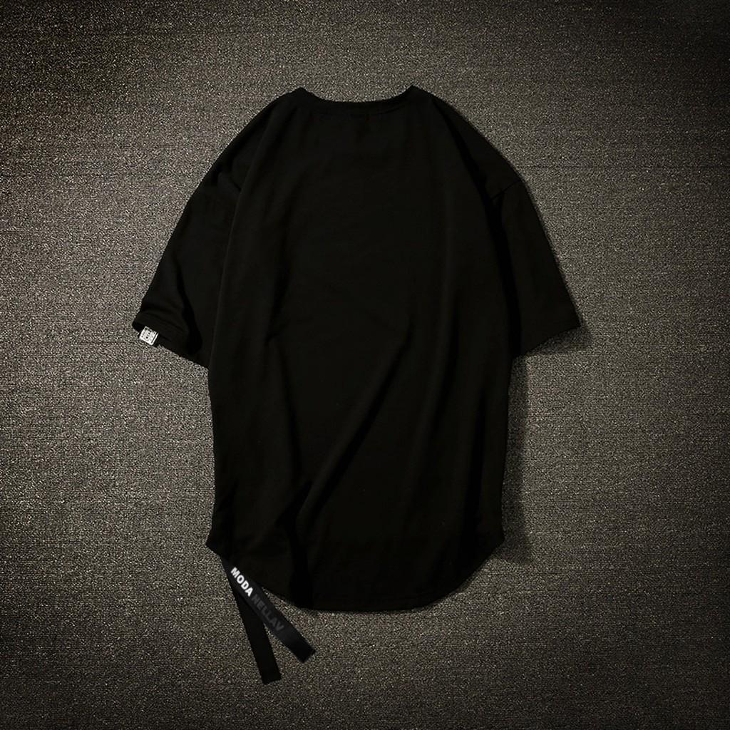 Pánské letní tričko s krátkým rukávem na zip ve stylu hip hopu na zip