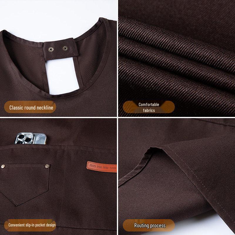 Waterproof Long Sleeve Catering Apron with Logo Print