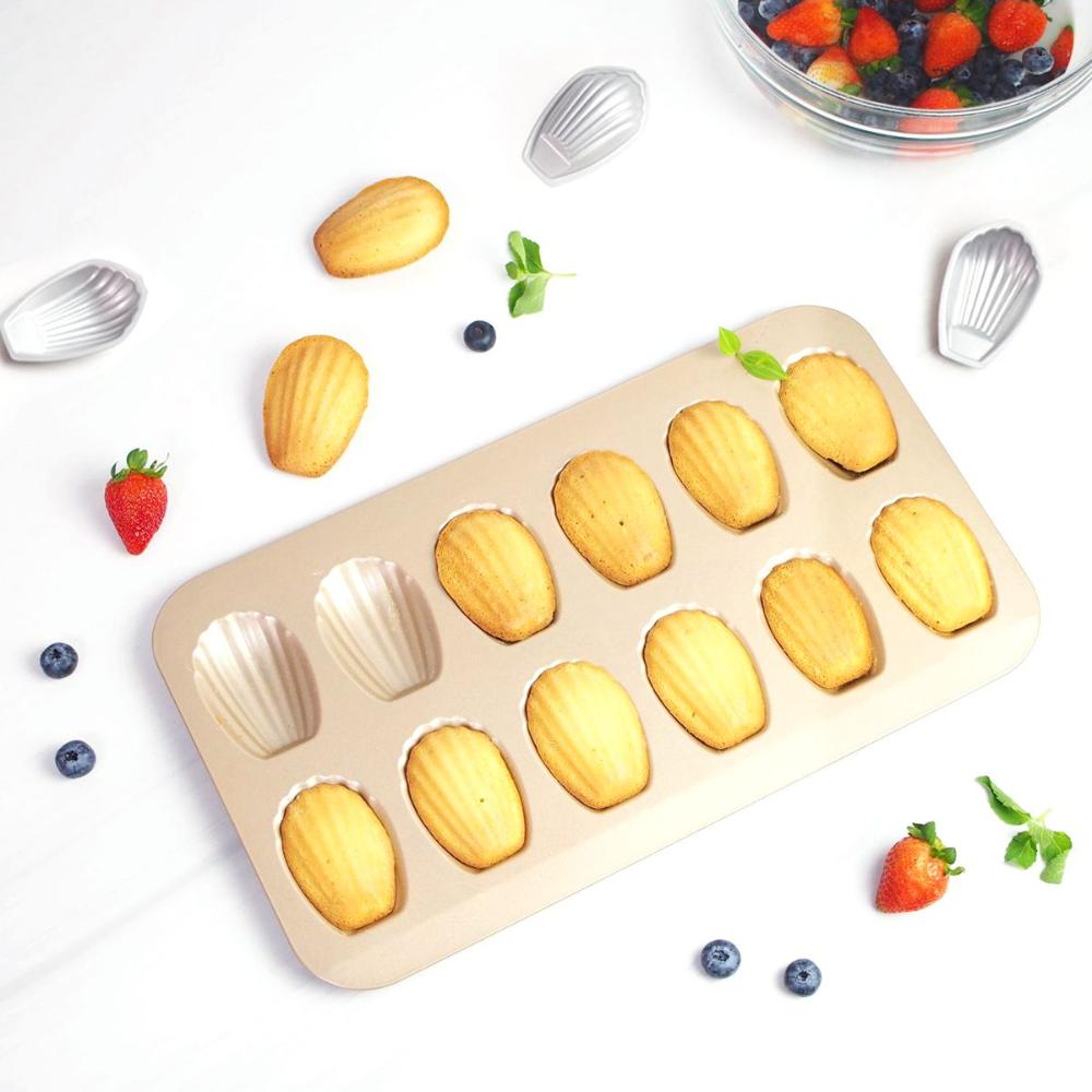 Non Stick Cooking Kitchen Carbon Steel Madeleine Mold Biscuit Pan Baking Tray Cookie Mould