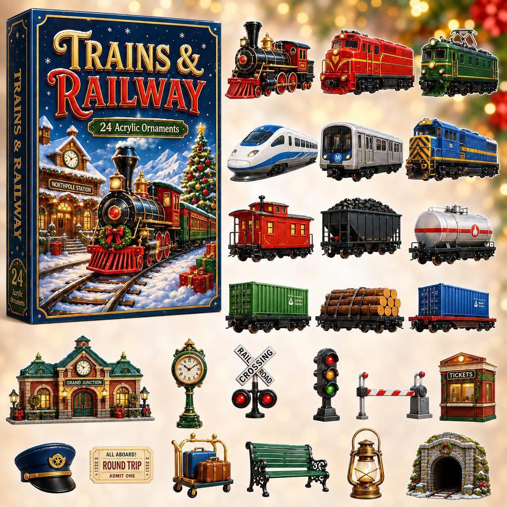 Transportation Advent Calendar With Acrylic Material For Holiday Gift And Kids Play