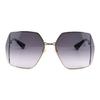 Gucci Metal Herringbone Hollow Large Frame Square Sunglasses Unisex Sunglasses GG0817S-001