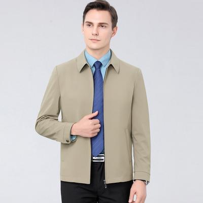 Spring and Autumn Men's Lapel Jacket Executive Leadership Jacket Business Casual Dad Wear Civil Servant Jacket