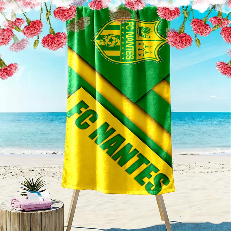 FC Nantes Print Beach Towel, Large Soft Quick Dry Towel for Beach Camping Swimming