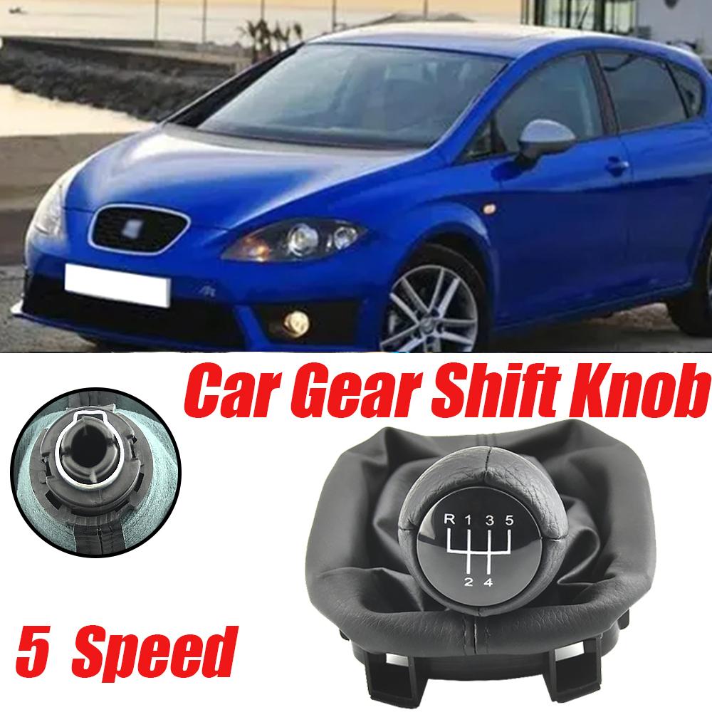 Fit For Seat Leon 1 MK1 Car Gear Shift Knob Head 5/6 Speed gear shift lever stick with Gaitor Boot Cover 5 Speed