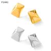 18K Gold-Plated Titanium Steel Rectangular Stud Earrings – Non-Fading, Smooth & Embossed Surface