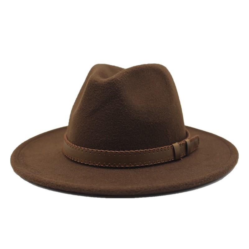 61Cm Large Size Woolen Jazz Hat Top Hat Retro Flat-Brimmed Big Eaves Hat