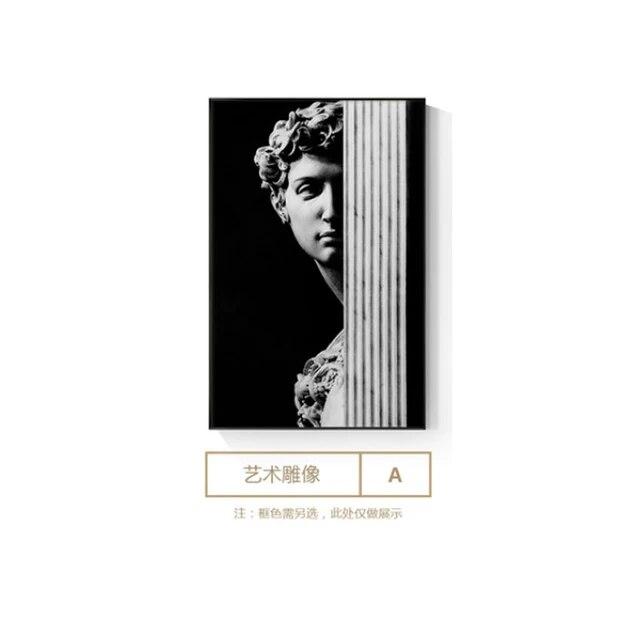 

Абстрактная креативная гипсовая статуя Дэвида, холст, картина, модный постер с принтом для гостиной, студии, книжный магазин, домашний декор 21*30cm