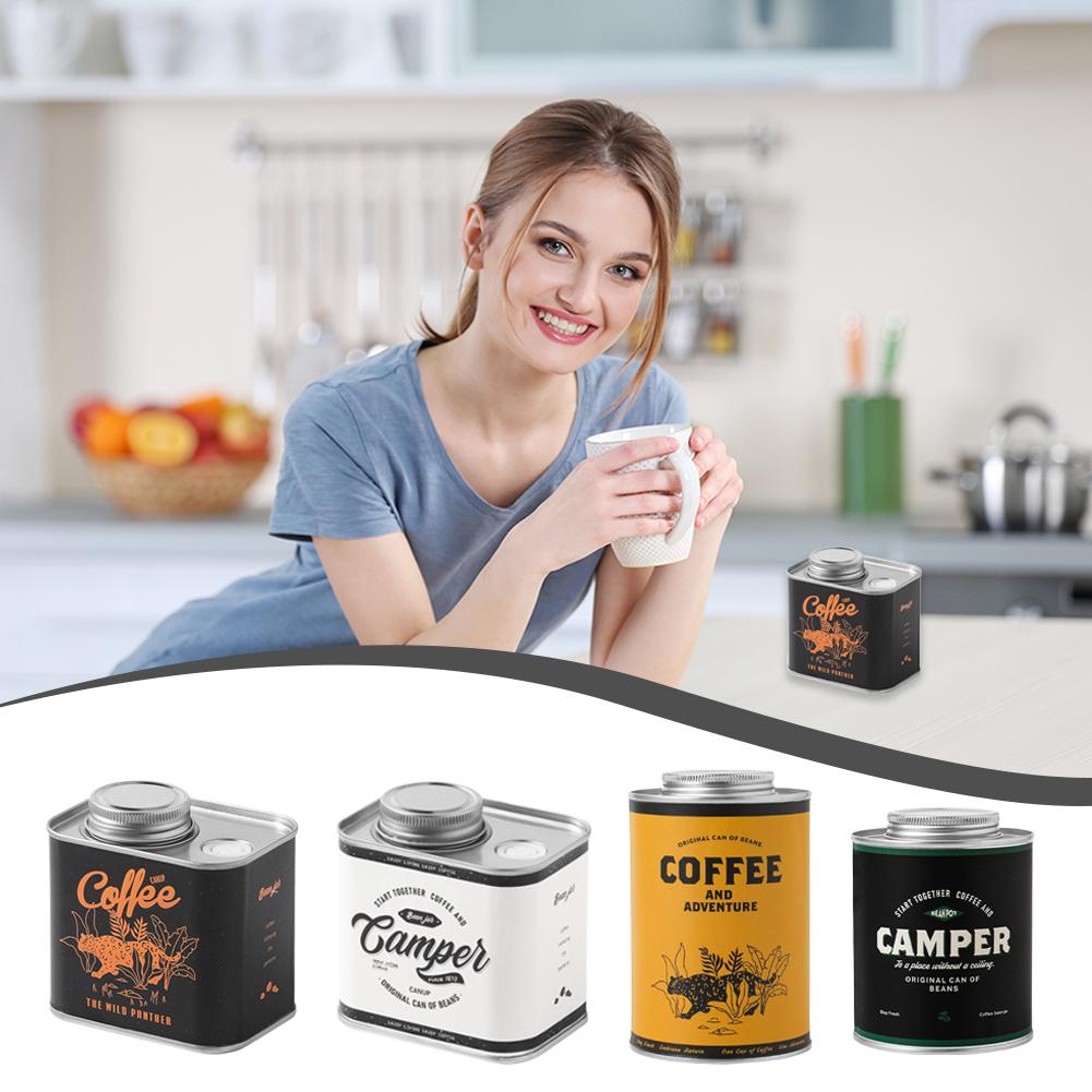 1pcs Coffee Beans Sealed Cans Outdoor Camping Tin Box Packaging Storage Fresh-Keeping Breathing Tin Cans