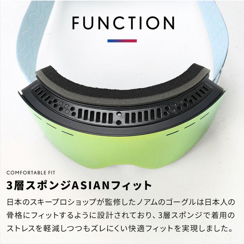 NNOUM Ski Goggles for Men and Compatible with UV Asian Includes Storage Bag Women, Eyeglasses, Anti-Fog, Protection, NN22FFGG03M/B, Fit, [SAG] (Forest