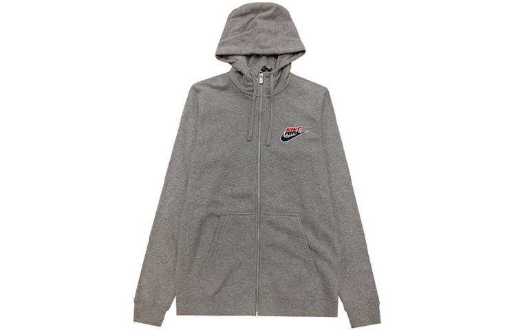Nike Sweatshirts Men s Gray Hooded Moderate Cardigan CJ9448-063 L
