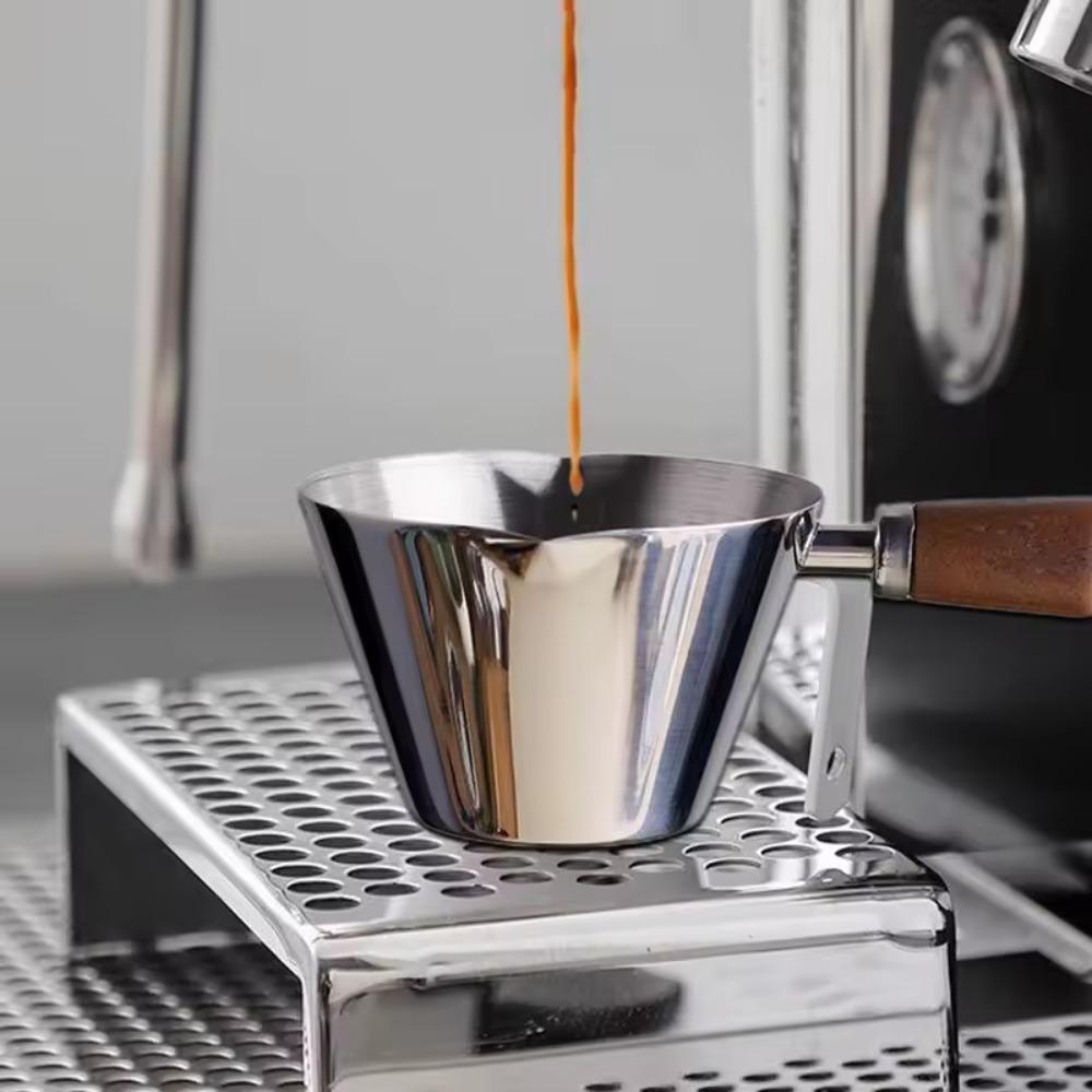 Wood Handle Coffee Measuring Cup with Scale Pouring Cup Espresso Measuring Dosing Cup  Kitchen