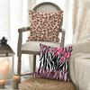 Y2K Fashion Leopard Print Pillow Case Sofa Short Plush Double-Sided Hd Printing Room Home Office Gift Cushion Cover