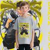 Kids Cotton T Shirt Kimetsu No Yaiba Gyomei Himejima Anime Print Tee for Boys Lightweight Comfortable Trendy Cartoon Clothing