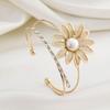 High-End Niche Double Layer Openwork Flower Zirconia Bracelet - Versatile Cross-Border Fashion Jewelry.