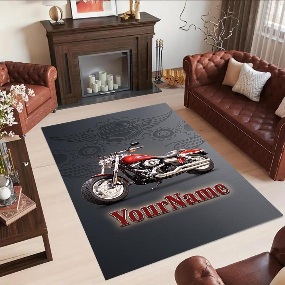Harley-davidson Motorcycles Customizable Name Floor Mat Suitable for Outdoor Hallway Entryway Kitchen Antislip Carpet Decorate Offices