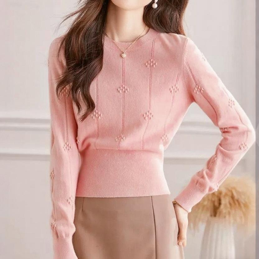 Core Spun Yarn Korean Elegant Sweater Women Winter Waist Defining Inner Wear Knit Base Layer Top