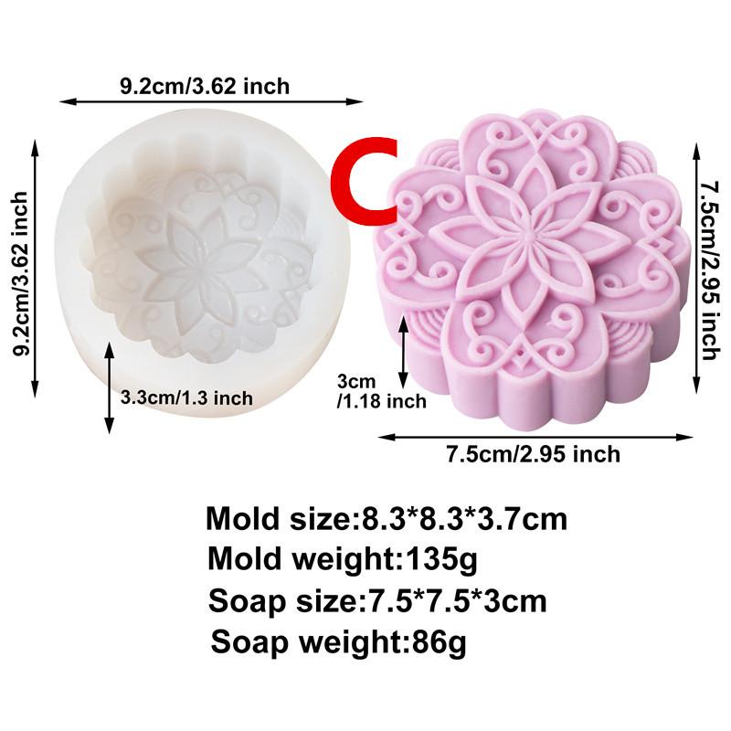 3D Creative Flower Shaped Soap Mold Silicone Molds DIY Handmade Fondant Cake Decorating Candle Mold Pudding Ice Cube Mold