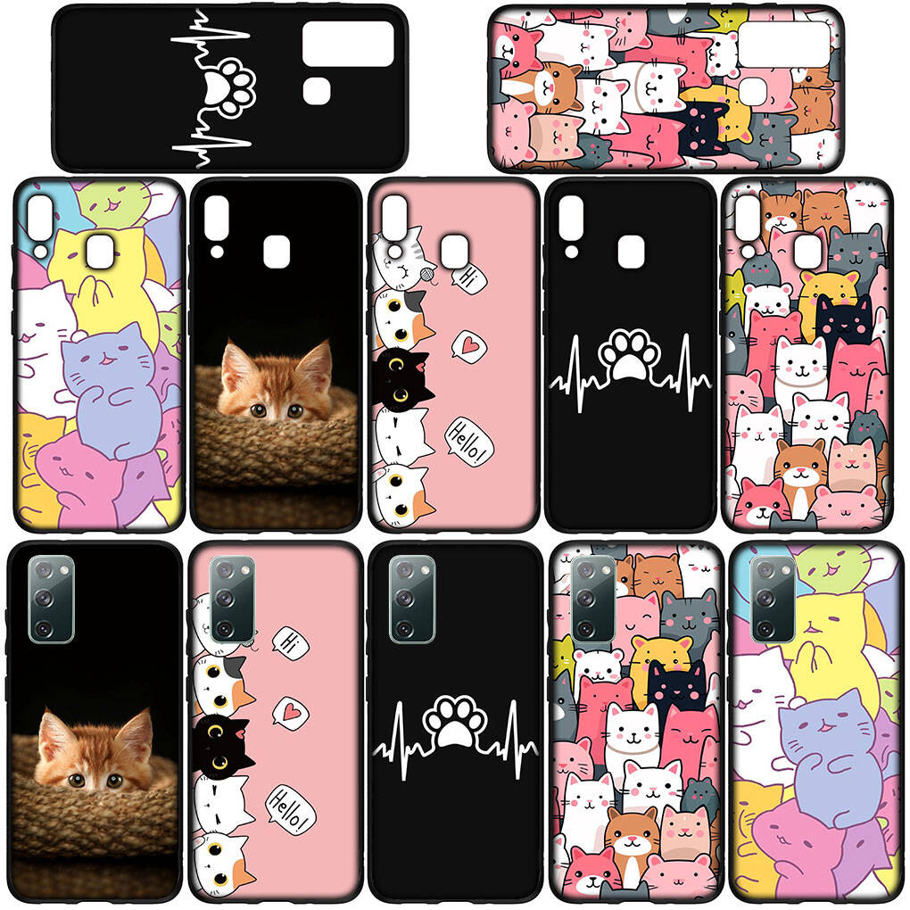For Motorola Moto Edge 70 60 50 G54 G86 Samsung Galaxy S25 iPhone 17 16 15 Xiaomi Redmi Note 14 13 Pro Max Phone Case Comics Cat Meow Lovely Cartoon