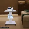 Spectrometer Dedicated Large-Surface Cart ABS Salon Trolley White Beauty Instrument Cart W/ Storage Box & Wheel for Salon Shop
