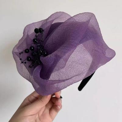 Elegant Half Hat Headband French Retro Hair Hoop Dinner Party Hairband Headwear