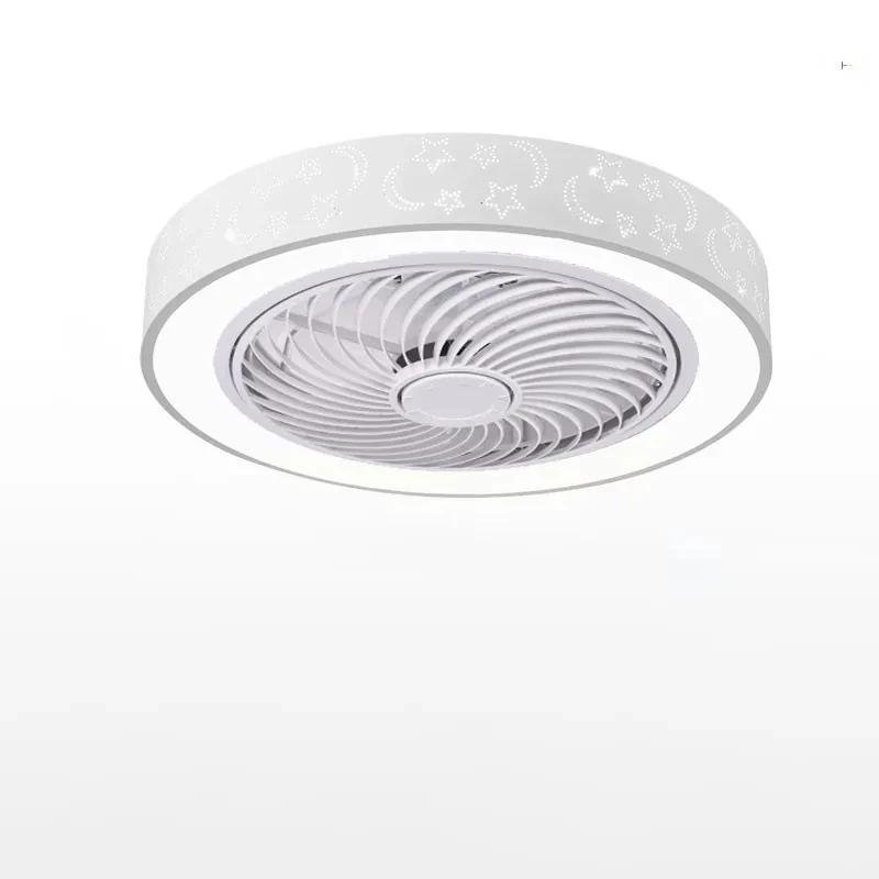 Modern Bedroom Ceiling Fan with Adjustable Light Intelligent Remote Control Painted Acrylic Fan Light Household Lighting Fixture