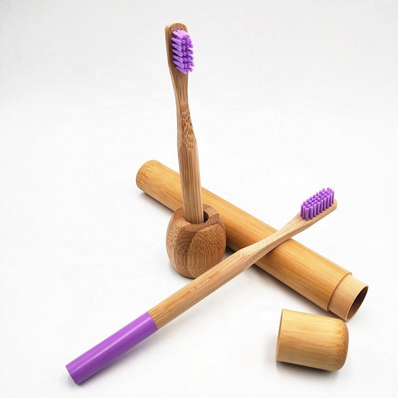 2019 Private Label Bamboo Round Handle Soft Charcoal Bristle Toothbrush for Kids