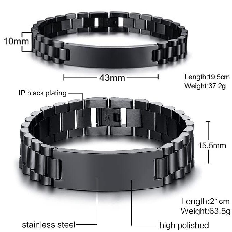 Vnox Pulseiras Personalizadas de Presente de Amor para Casais, Pulseira Combinando de Aço para Mulheres e Homens, Gravar Nome Presentes de Promessa para Ela/Ele