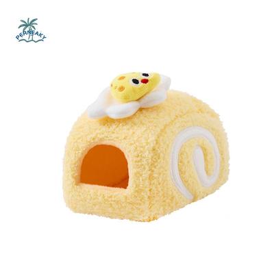 Warm Hamster Cake Nest Cute Soft Bird Hiding House Multi-Functional Swiss Roll Shape Plush Hamster Cage Indoor
