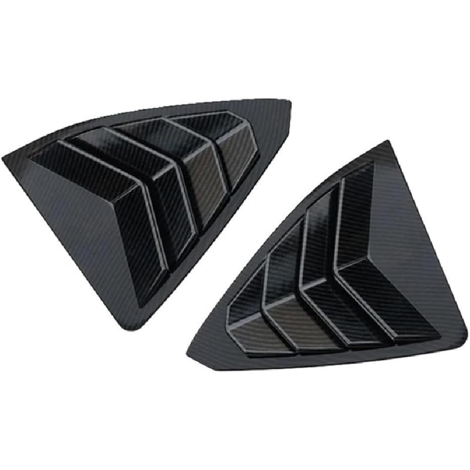 Car Rear Louver Window, Compatible for Lexus ES ES250 ES300H ES350 2019-2024, Carbon Fiber Look Side Shutter Vent Trim(Glossy Black)