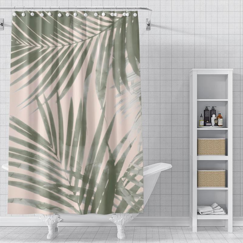 Home Shower Curtains for Bathroom Waterproof Fabric Modern Nordic Style Bathroom Curtains Shower Curtain Morandi Andscape Plant