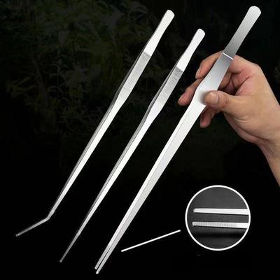 Pinzas Multifuncionales Largas de 48cm Acero Inoxidable Antideslizantes Codo Pinzas Clip para Acuario Pinzas Médicas Fórceps Suministros para el Hogar