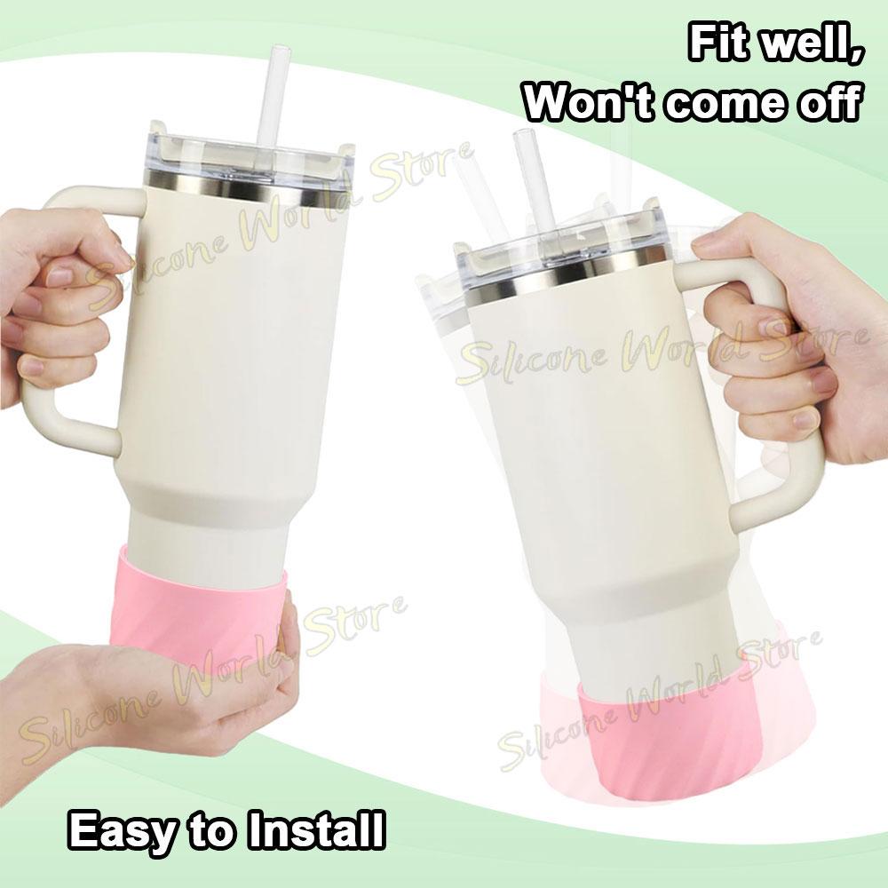SW 2PCS 7.0CM Water Cup Silicone Boots Thermos Protective Cover Silica Gel Bottom Sleeve Anti-Slip Scratch-resistant for Stanley