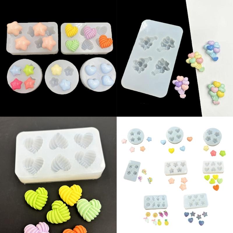Handmade Earring Silicone Mold With Star Heart Fruit Designs For Custom Jewelry Accessories Creation