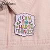 I Can Do Hard Things Enamel Pin Custom Inspirational Encouragement Quotes Brooch Lapel Badge Fashion Jewelry Gift for Friends