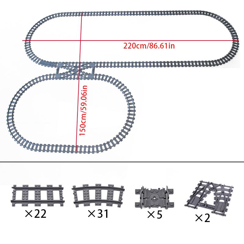 MOC Compatible With LEGO Train Track Combination Scene Building Blocks DIY Cross Track Railroad Flexible Bricks Toys Rail Car