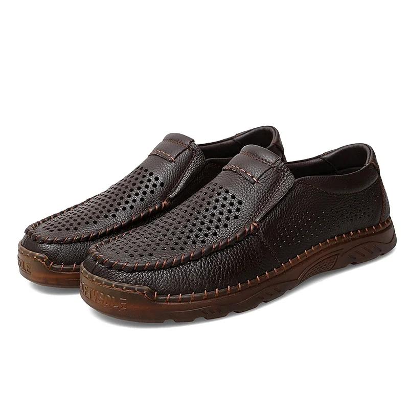 Fashion Man Loafers Genuine Leather Moccasins Business Men's Casual Shoes Retro Designer Driving Flats Party Social Shoes Zapatillas