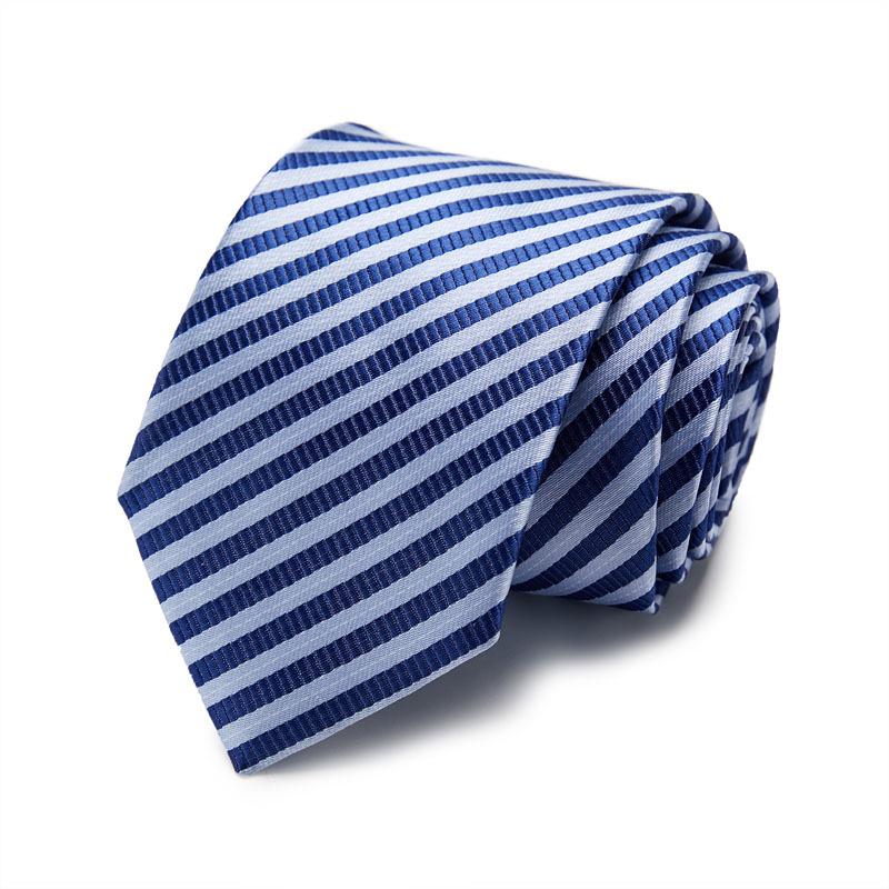 Men's 7.5cm Jacquard Polyester Striped Tie for Formal Business or Interviews