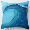 Blue Wave Pattern Cushion Cover for Home Living Room Sofa Office Decoration Throw Pillow