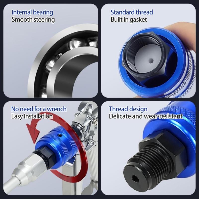 Airless Sprayer Guns Swivels Joint Aluminum Nozzle Direction Adjuster For Paint Sprayers With 7/8 Thread Connection