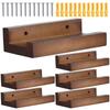 6pcs Wall Mount Wood Vinyl Record Shelf Small Record Holder Display Shelf Vinyl Record Shelves Record Album Display Holders