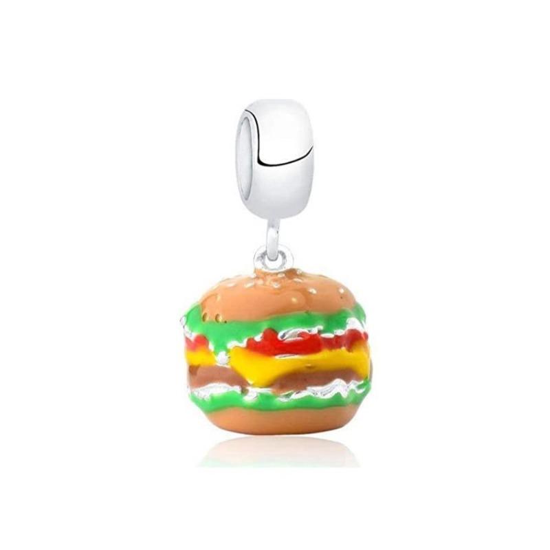 New Copper Colorful Fruit Birthday Cake Milk Burger Chili Pendant Charm Bead Fit For Original Bracelet Diy Women'S Jewelry