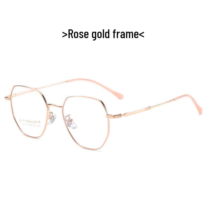 Unisex Ultra-light Titanium Polygonal Glasses Frame with Anti-blue Light for Students 2023 - Model 2417