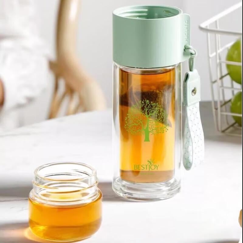 Fuguang Tea Infuser Double-Layer Glass Cup