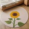 Sunflower Pattern Bedroom Decor Round Carpet Thick Plush Carpets for Living Room Fluffy Soft Bedside Rug Home Washable Floor Mat