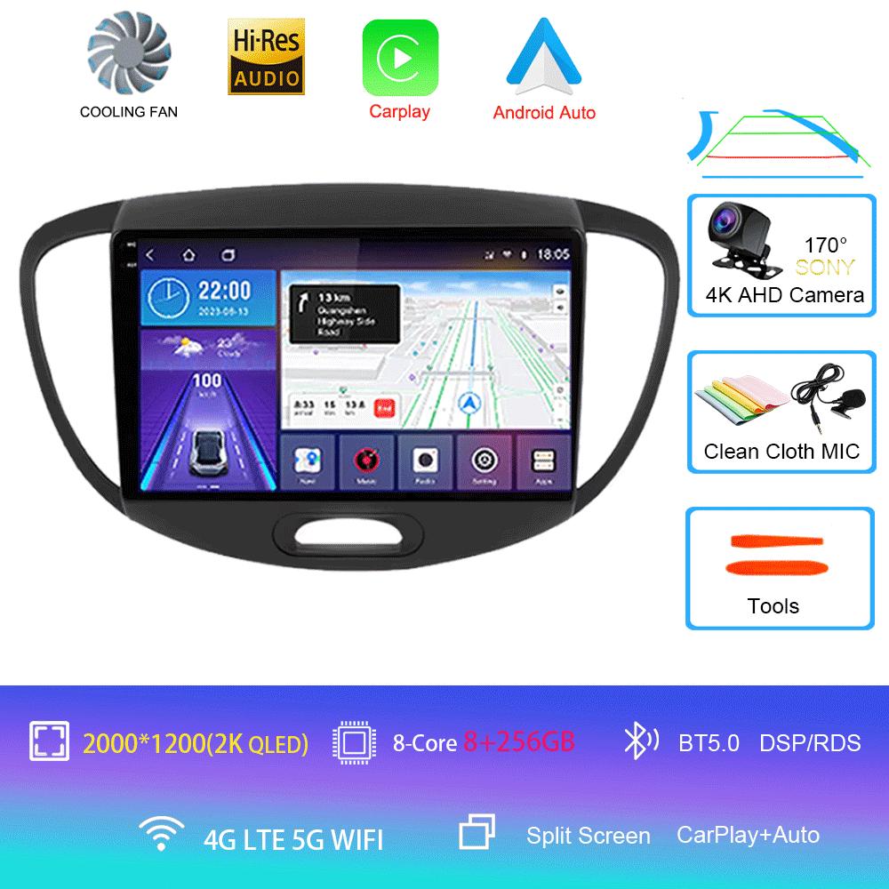 For Hyundai Grand i10 2008-2012 2 din Android Auto Radio Carplay Car Multimedia Player GPS autoradio Bluetooth Android 14 Auto