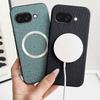 Magsafe Magnetic Plain Leather Case For Pixel 9A Google Pixel 9 Pro Xl Pixel9 Pixel 8a 8 7 7a Cloth Wireless Charging Cover